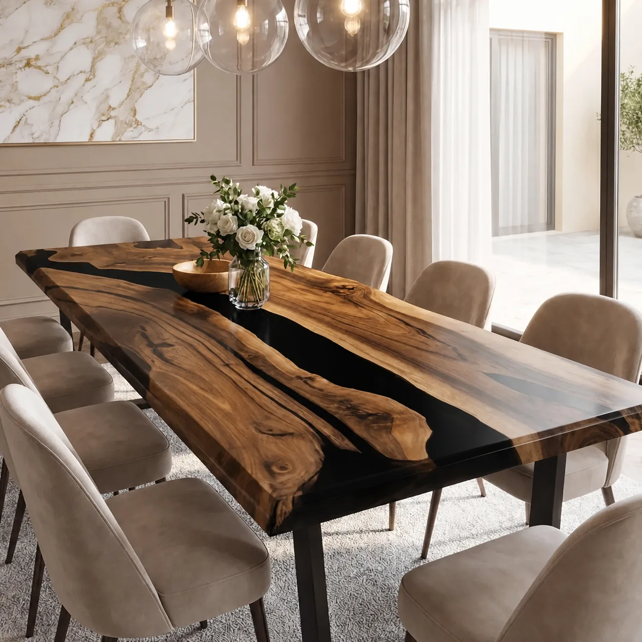 Natural walnut table material reference for wood selection